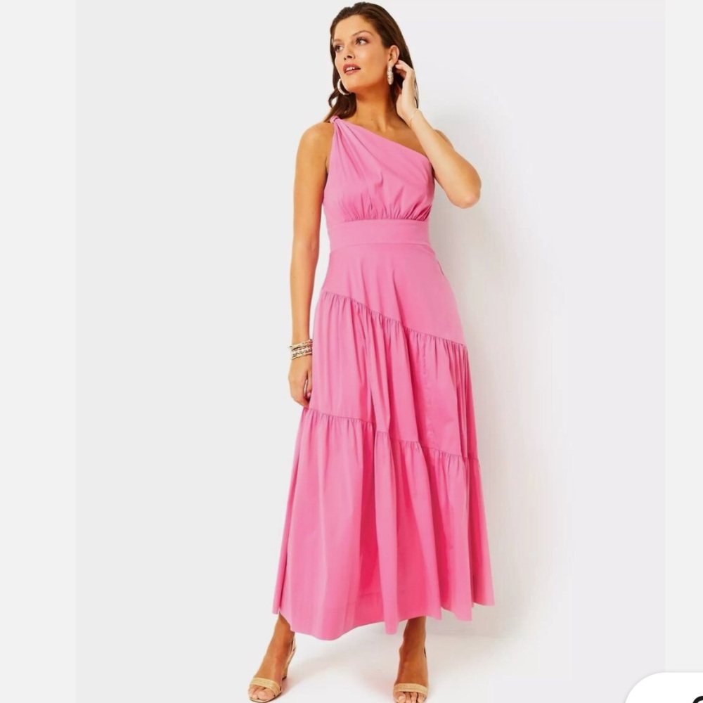 Lilly Pulitzer Lucilyn One-Shoulder Dress in Pink